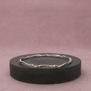 carolyn pollack sterling silver rope scroll stack bangle bracelet size 7.75in